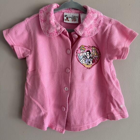 Walt Disney World Kids Vintage 90s Pink Pajama Top Princesses 3T - READ DESC. - Picture 1 of 7